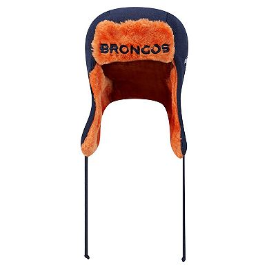 Men's New Era Navy Denver Broncos Helmet Head Trapper Knit Hat