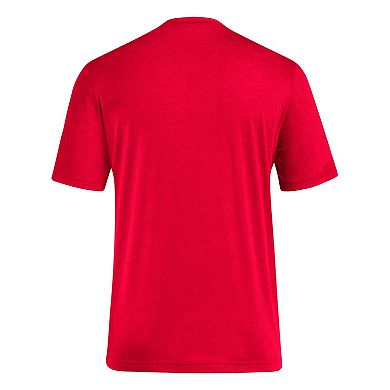 Men's adidas Red Kansas Jayhawks Locker Swish Tri-Blend T-Shirt