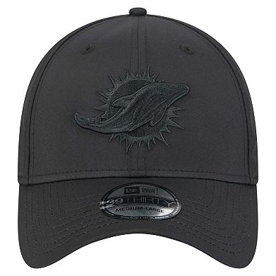 New Era Miami Dolphins 39THIRTY Flex Fit Hat - Black, Stretch Fit Structured Cap