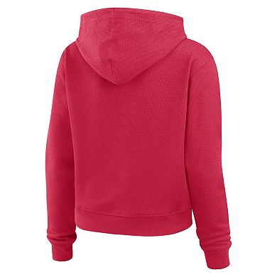 Women's WEAR by Erin Andrews Cardinal Arizona Cardinals Waffle Hoodie Pullover Top