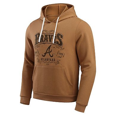Men's Darius Rucker Collection by Fanatics Tan Atlanta Braves Camp Fleece Pullover Hoodie