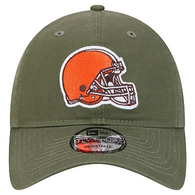 Men's New Era Olive Cleveland Browns Main 9TWENTY Adjustable Hat