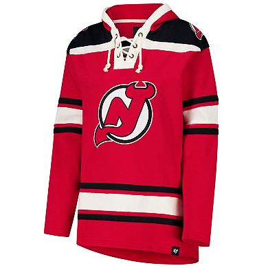 Women's '47 Red New Jersey Devils Superior Lacer Pullover Hoodie