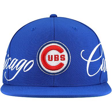 Men's Mitchell & Ness Royal Chicago Cubs Just Don x MLB Lux Script Snapback Hat