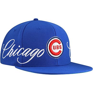 Men's Mitchell & Ness Royal Chicago Cubs Just Don x MLB Lux Script Snapback Hat