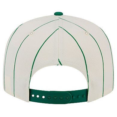 Men's New Era White Oakland Athletics Jersey Pinstripe 9FIFTY Snapback Hat