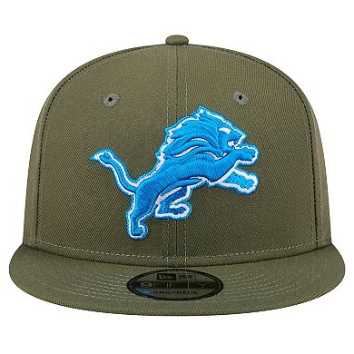 Men's New Era Olive Detroit Lions Main 9FIFTY Snapback Hat