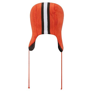 Men's New Era Orange Cleveland Browns Helmet Head Trapper Knit Hat