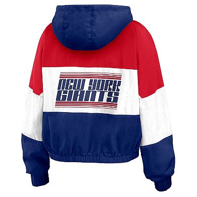 Women's WEAR by Erin Andrews Royal New York Giants Color Block Full-Zip Windbreaker Jacket