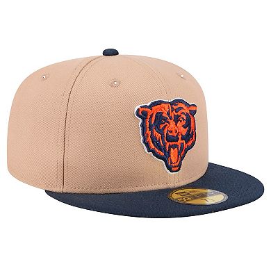 Men's New Era Tan Chicago Bears Head Logo Main 59FIFTY Fitted Hat