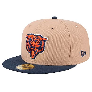 Men's New Era Tan Chicago Bears Head Logo Main 59FIFTY Fitted Hat