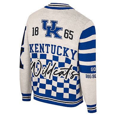 Women's Colosseum Cream Kentucky Wildcats Jacquard Full-Zip Sweater
