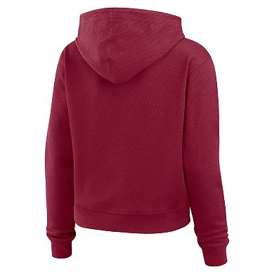 Women's WEAR by Erin Andrews Burgundy Washington Commanders Waffle Hoodie Pullover Top