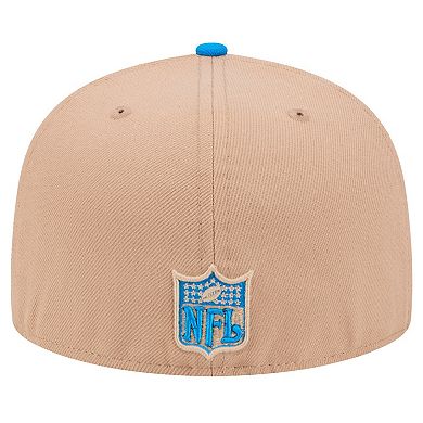 Men's New Era Tan Detroit Lions Throwback Logo Main 59FIFTY Fitted Hat