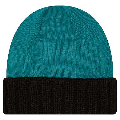 Men's New Era Teal Jacksonville Jaguars Oversize Cuffed Knit Hat