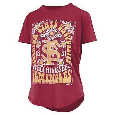 Women's Pressbox Garnet Florida State Seminoles Irvine Floral Team Color T-Shirt