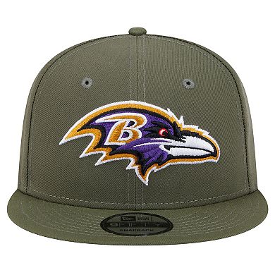 Men's New Era Olive Baltimore Ravens Main 9FIFTY Snapback Hat