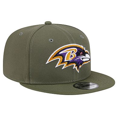 Men's New Era Olive Baltimore Ravens Main 9FIFTY Snapback Hat