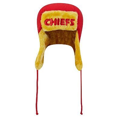Men's New Era Red Kansas City Chiefs Helmet Head Trapper Knit Hat