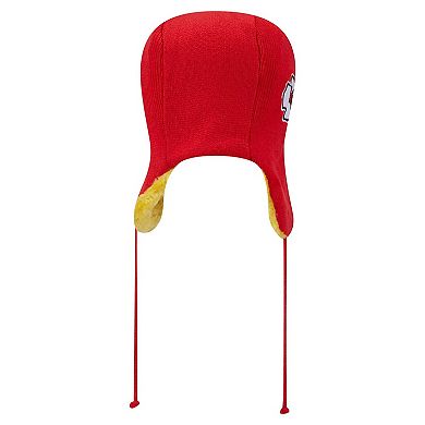 Men's New Era Red Kansas City Chiefs Helmet Head Trapper Knit Hat