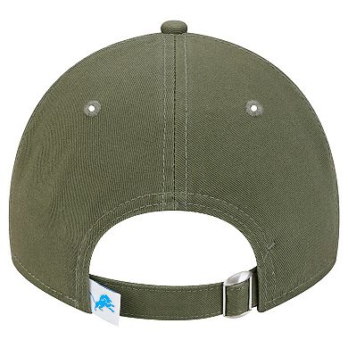 Men's New Era Olive Detroit Lions Main 9TWENTY Adjustable Hat