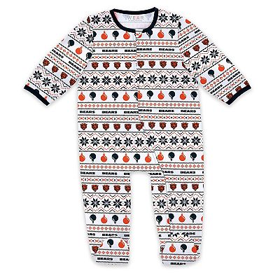 Newborn & Infant WEAR by Erin Andrews Chicago Bears Allover Print Full-Zip Sleeper & Bib Set