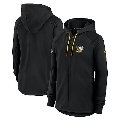 Women's Fanatics Black Pittsburgh Penguins Authentic Pro Rink Fleece Full-Zip Jacket