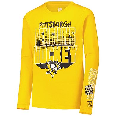 Youth Gold Pittsburgh Penguins Standout Long Sleeve T-Shirt