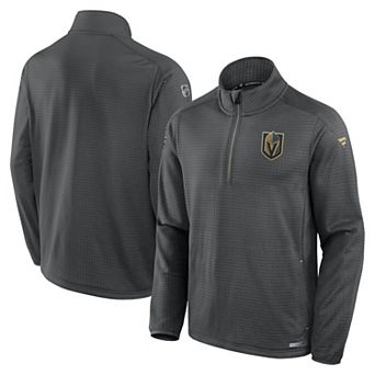 Men's Fanatics Gray Vegas Golden Knights Authentic Pro Rink Quarter-Zip Jacket