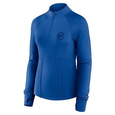 Women's Fanatics Royal Chicago Cubs Elements Raglan Tri-Blend Quarter-Zip Top