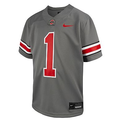 Youth Nike #1 Steel Ohio State Buckeyes Alternate Game Jersey