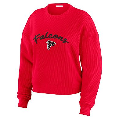 Women's WEAR by Erin Andrews Cream Atlanta Falcons Plus Size Knitted Tri-Blend Long Sleeve T-Shirt & Pants Lounge Set