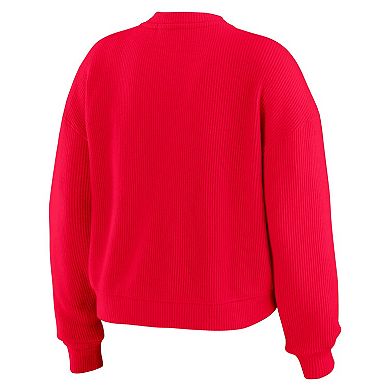 Women's WEAR by Erin Andrews Cream Atlanta Falcons Plus Size Knitted Tri-Blend Long Sleeve T-Shirt & Pants Lounge Set