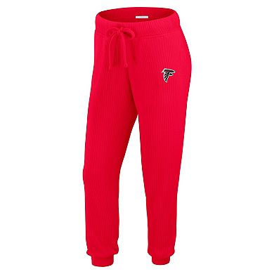Women's WEAR by Erin Andrews Cream Atlanta Falcons Plus Size Knitted Tri-Blend Long Sleeve T-Shirt & Pants Lounge Set