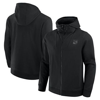 Men's Fanatics Black New York Rangers Elements Tonal Primary Tri-Blend Full-Zip Hoodie