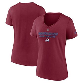 Women's Fanatics Burgundy Colorado Avalanche Authentic Pro Core Primary V-Neck T-Shirt