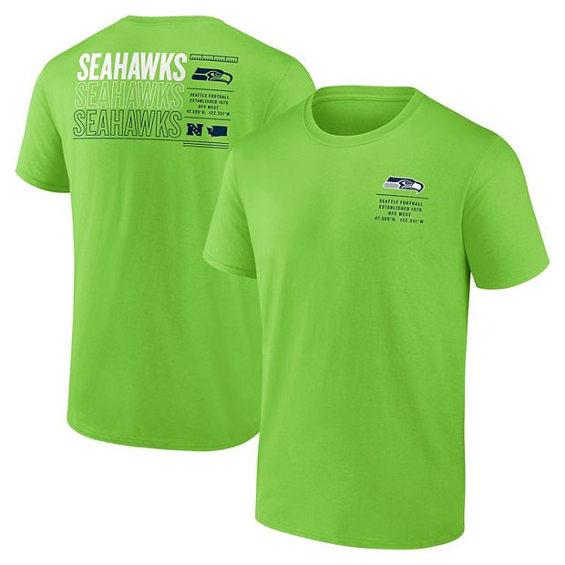 Men s Fanatics Neon Green Seattle Seahawks Repeat Stats T Shirt