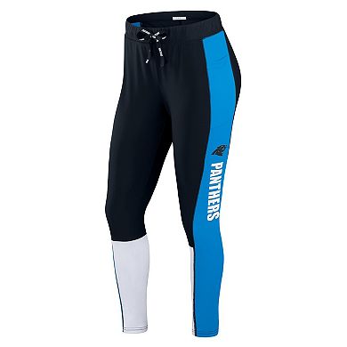 Women's WEAR by Erin Andrews Black/Blue Carolina Panthers Color-Block Leggings