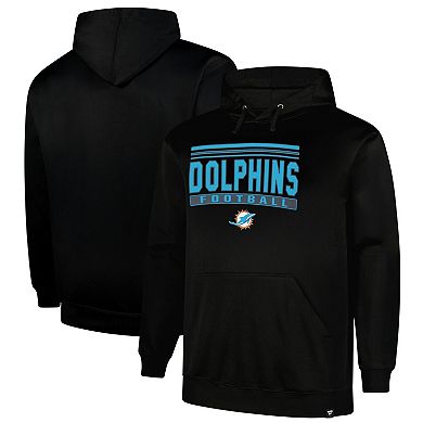 Men's Fanatics Black Miami Dolphins Big & Tall Fleece Pullover Hoodie