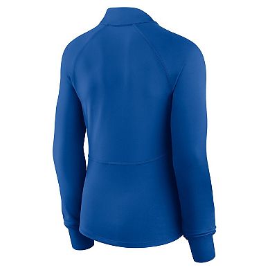 Women's Fanatics Royal Los Angeles Dodgers Elements Raglan Tri-Blend Quarter-Zip Top