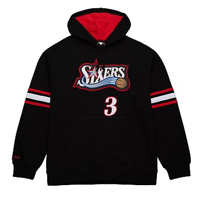 Men's Mitchell & Ness Allen Iverson Black Philadelphia 76ers Name & Number Pullover Hoodie