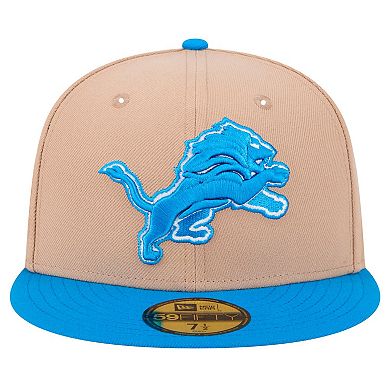 Men's New Era Tan Detroit Lions Logo Main 59FIFTY Fitted Hat