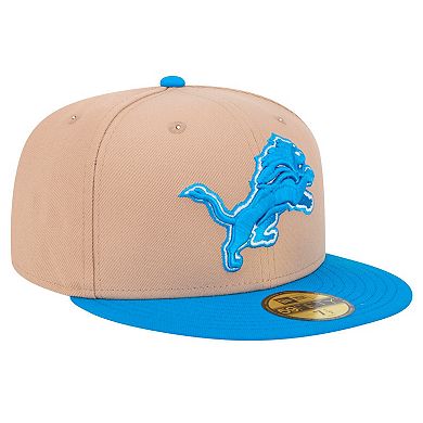 Men's New Era Tan Detroit Lions Logo Main 59FIFTY Fitted Hat