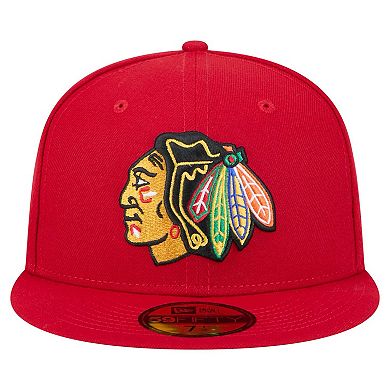 Men's New Era Red Chicago Blackhawks Core 59FIFTY Fitted Hat