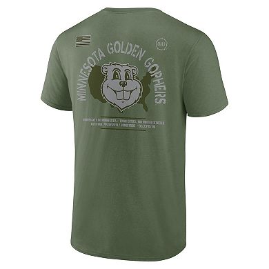 Men's Fanatics Olive Minnesota Golden Gophers OHT Military Appreciation Base T-Shirt