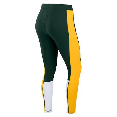 Women's WEAR by Erin Andrews Green/Yellow Green Bay Packers Color-Block Leggings