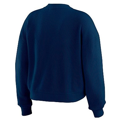 Women's WEAR by Erin Andrews Cream Tennessee Titans Plus Size Knitted Tri-Blend Long Sleeve T-Shirt & Pants Lounge Set