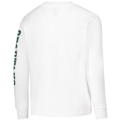 Youth Champion White Michigan State Spartans Distressed Arch Over Logo Long Sleeve T-Shirt