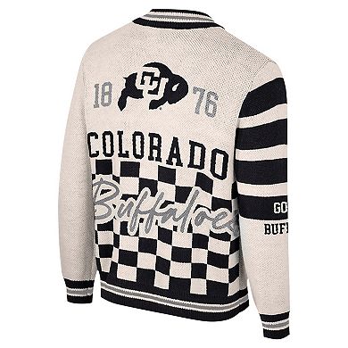 Women's Colosseum Cream Colorado Buffaloes Jacquard Full-Zip Sweater