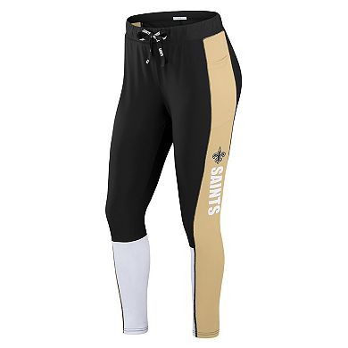 Women's WEAR by Erin Andrews Black/Gold New Orleans Saints Color-Block Leggings